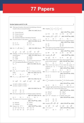 Image of 77 Topic-wise 2026 - 2010 SSC Mathematics Previous Year Question Bank - CGL (Tier I & II), CHSL (Tier I & II), MTS & CPO 8th Edition | Quantitative Aptitude PYQs