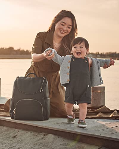 Skip Hop Diaper Bag Backpack: Evermore, Multi-Function Baby Travel Bag 6 In 1, Black #TOP6