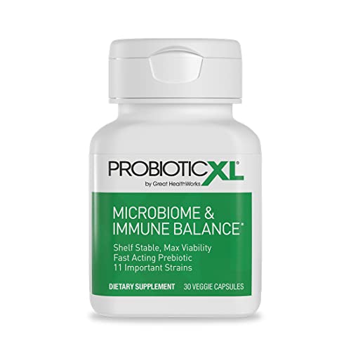 OmegaXL Shelf Stable Probiotic & Prebiotic Blend 11 Strains, Promote Gut Flora Growth & Limit Other Bacteria, 12.5 Billion CFU - Non-GMO, Gluten-Free - 30 Veggie Caps