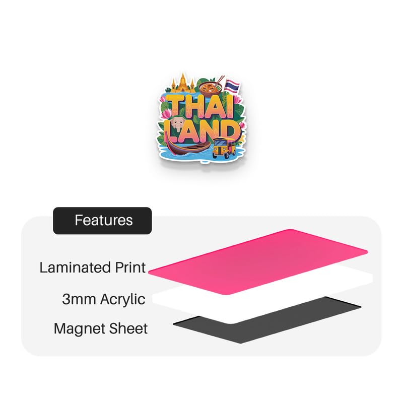 Image of Thailand 01 Fridge Magnets, Glossy Finish, Stylish Magnet for Fridge, Wardrobe & Metal Surfaces