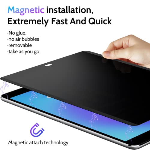 Image of Peslv Magnetic Privacy Screen Protector for iPad 9th 8th 7th Generation 10.2 Inch & iPad Air 3th & iPad Pro 10.5 In, Removable Anti Blue Light Glare Spy Private Filter, High Sensitive Bubble-Free Easy Install Black Security Screen