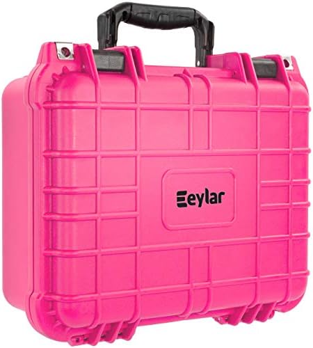 Eylar Hard Gun Case Water & Shock Proof With Foam TSA Approved 13.37 Inch 11.62 Inch 6 Inch (Pink)