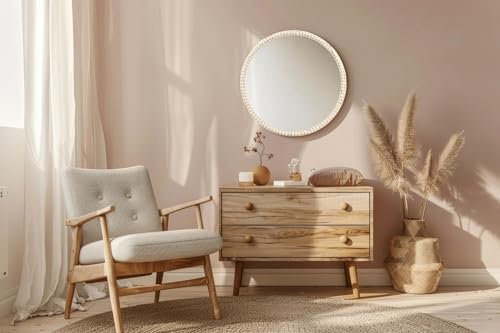 Yusalcef 20 INCH Wall Mirror, Boho Design For Living Room, Bedroom, Bathroom Decor, Hand Woven Rattan Mirror thumb #4