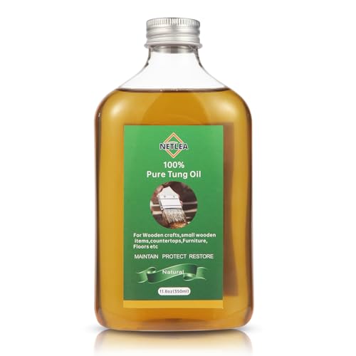 NetLea Small Woodworking Tung Oil, 11.8oz Pure Tung Oil for Wood Craft,Perfect for Jewelry Box, Models, DIY Wood Projects, Natural Wood Finish for Small Wood Crafts & Ornaments