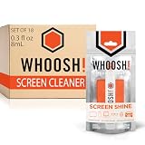 WHOOSH! Screen Shine Pocket 0.3 fl oz [Set of 18] Powerful Computer Screen Cleaner for Car, Laptop, Phone & Eyeglasses – Streak-Free Spray and Wipe, Sleek Leak-Free Bottle with Microfiber Cloth