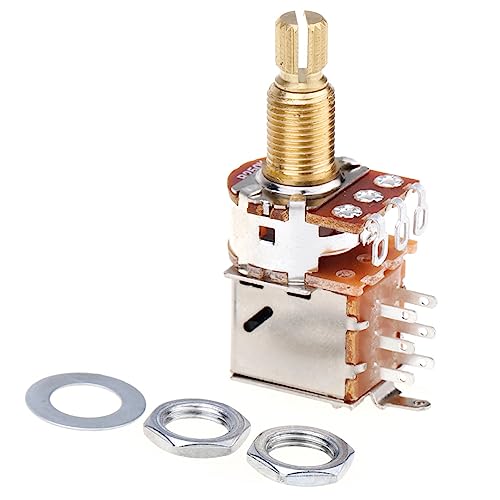 Musiclily Pro Brass Full Metric Sized Control Pots B250K Push/Pull Audio Taper Potentiometers for Guitar(Set of 2) - Image 3