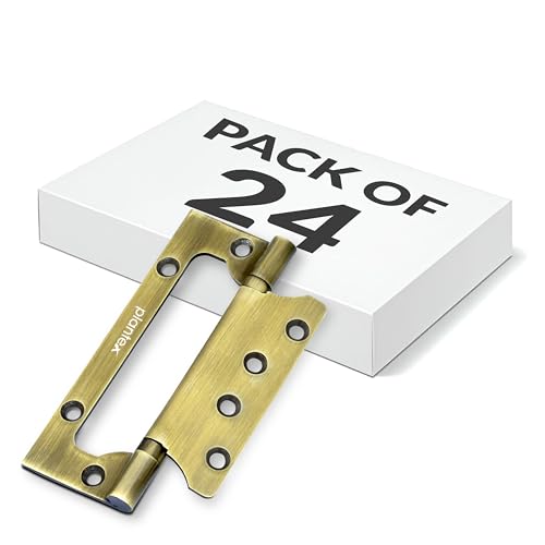 Image of Plantex Butterfly Hinges for Door /Stainless Steel Door Hinges /5 Inch x 14 Gauge Hinge /2.5 mm Hinges for Home /Office /Hotel /Non-Mortise Hinge - Pack of 24 (Brass Antique)