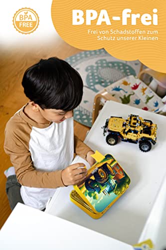 Jarlson Toni Lunch Box for Children with 6 Compartments - Lunch Box - Bento Box Leak-Proof - Lunch Box for Nursery and School - Girls and Boys - Lunch Box | Snack Box (Vehicles) - Image 2