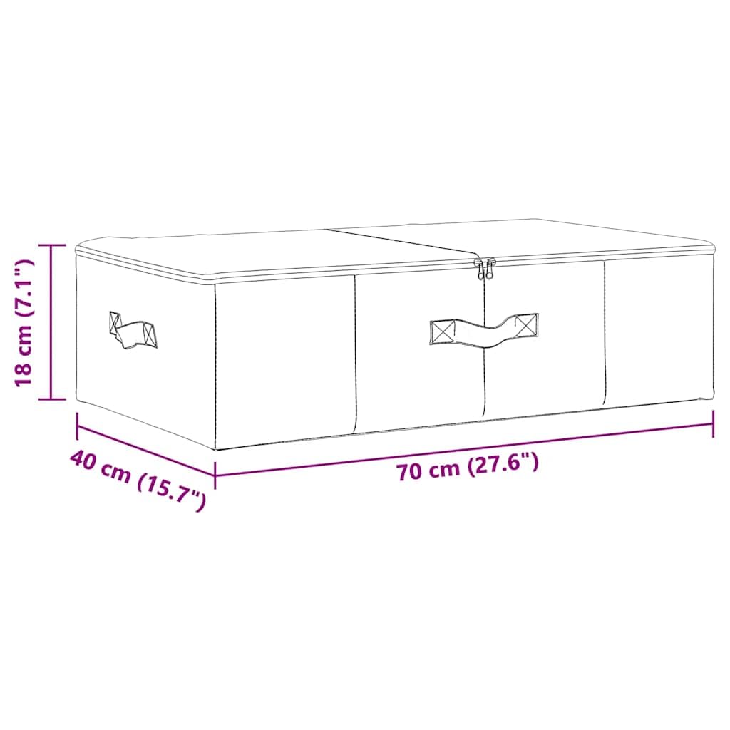 vidaXL Cajas de Almacenaje 4 uds, Cajas Plegables, Cofres Organizadores de Ropa Bufandas, Contenedores para Armario Estantería, Tela Crema