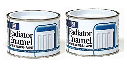 SDMAX 151 Pack Of 2 Radiator Enamel White Gloss Paint - 180ml Tin, Heat Resistant Finish, Tough And Long-Lasting, Versatile Use, Easy To Use,