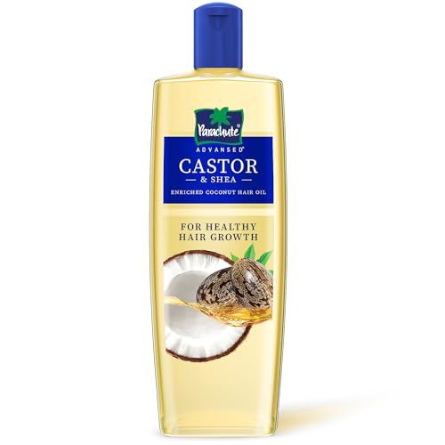 Parachute Advansed Castor & Shea enriched Coconut Hair Oil 300ml | Up to 10x Stronger Hair| Moisturizes & Nourishes Hair | Reduces Hair Fall & Frizz | Prevents Hair Breakage| Vibrant Length & Volume| Dermatologically Tested | For Men & Women