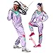 Produktbild Balinco  Trainingsanzug 80er & 90er Jahre Outfit Retro Unisex  Assi Kostüm für Herren & Damen für Karneval, Fasching, Bad Taste & Mottopartys Tracksuit Jacke & Hose Größe (XXL)  Lila-Grün-Pink