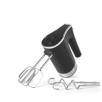 Salter Hand Mixer – Electric Baking Whisk, 5 Speed Settings with Turbo Function, Extra-Long Dishwasher Safe Attachments for Thorough Mixing, Compact, Includes Beater & Dough Hook Attachments, 300W