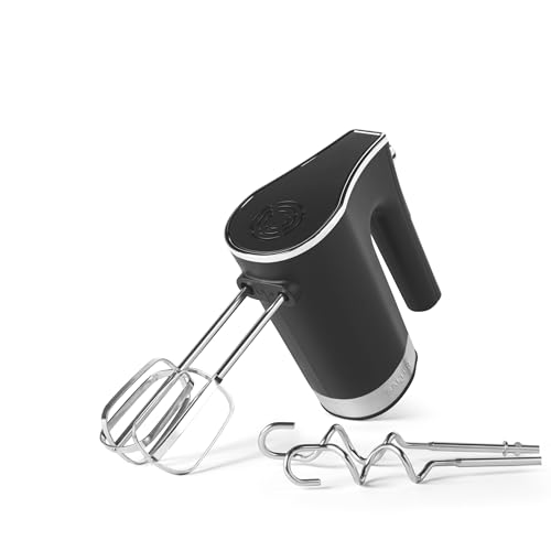 Salter Hand Mixer – Electric Baking Whisk, 5 Speed Settings with Turbo Function, Extra-Long Dishwasher Safe Attachments for Thorough Mixing, Compact, Includes Beater & Dough Hook Attachments, 300W