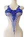 Pure Handmade Rhinestones Beads Patches Trim Bodice Applique Sewing Fringe Tassel Chain for DIY Clothing Wedding Decoration 15X19.6inches (Blue)