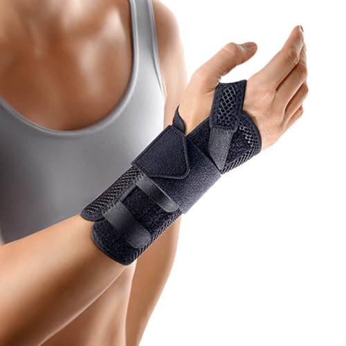 Bort 112730 medium rechts schwarz ManuStabil kurz Handgelenkorthese, rechts oder links tragbar in verschiedenen Farben, rechts medium, schwarz