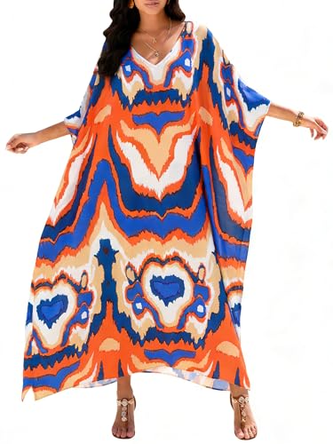 Image of Moss Rose Kaftan Dresses for Women Summer Swimsuit Cover up Caftan Dress