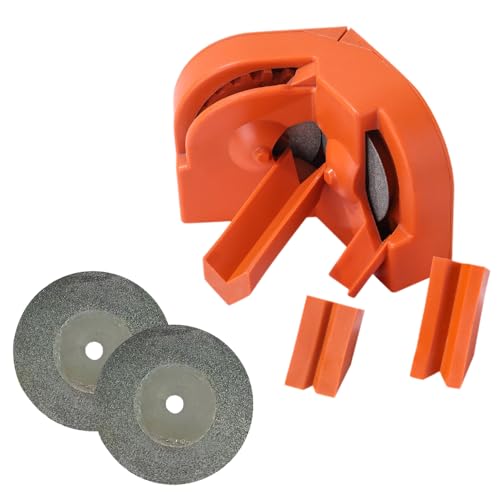 Affilatrice multiuso per punte da trapano con 2 mole, 2024, affilatrice per punte da trapano per tutte le punte, sistema di affilatura per trapano elettrico (arancione)