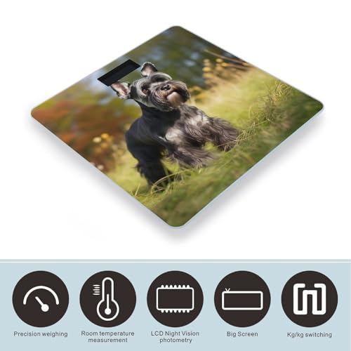 Báscula Digital de Baño con Diseño de Perro Schnauzer y Capacidad 400 lb miniatura 3