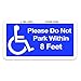 Please Do Not Park Within 8 Feet - Handicapped Disabled - Window Bumper Sticker