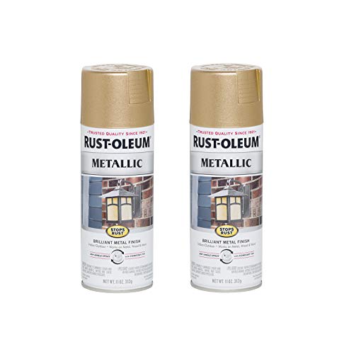 Image of Rust-Oleum 286524-2PK Stops Rust Metallic Spray Paint, 11 oz, Warm Gold, 2 Pack