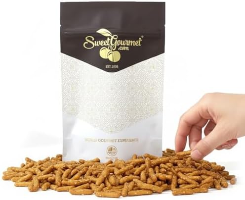 SweetGourmet Honey Roasted Sesame Sticks, Crunchy Heart-Healthy Snack, 1 Pound Bulk Bag, Kosher, No Preservatives