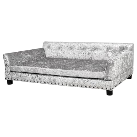 BingoPaw Large Dog Sofa Bed: Pet Luxurious Indoor Elevated Couch Made Soft Velvet - Extra Large Heavy Duty Dog Orthopedic Sofa Bed with Removable Cover Washable for Medium Large Dogs Cover