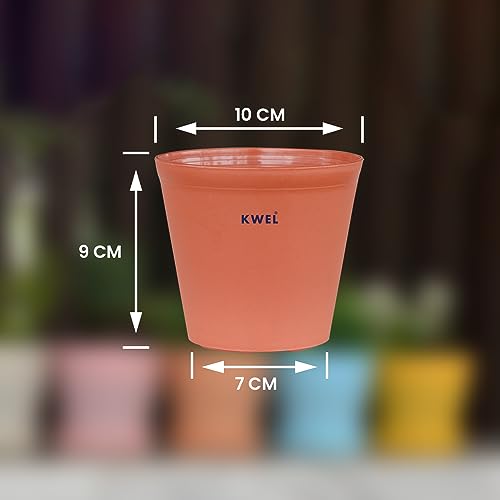Image of KWEL N Pot for Home Garden | Planters for Outdoor Balcony and Nursery | Flower Planting Pots Terracotta Color (Pack of 24)