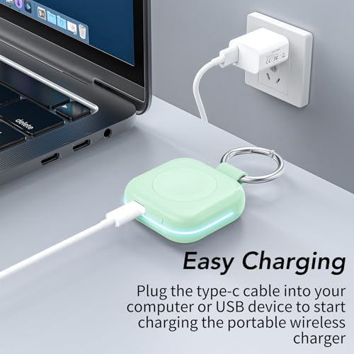 image for HUOTO for Portable Apple Watch Charger, Mini Purse Keychain 1200mAh iW