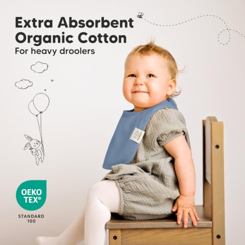 Image of KeaBabies 8-Pack Organic Baby Bibs for Drooling and Teething (Icelandic) | Soft Cotton Bibs for Baby Girl, Boy, Extra Absorbent, Easy to Clean & Put On, Toddler, Newborn, Infant 0-24 Months