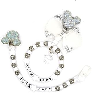 Personalised set of two dummy clip holder for pram & pram charm keepsake gift