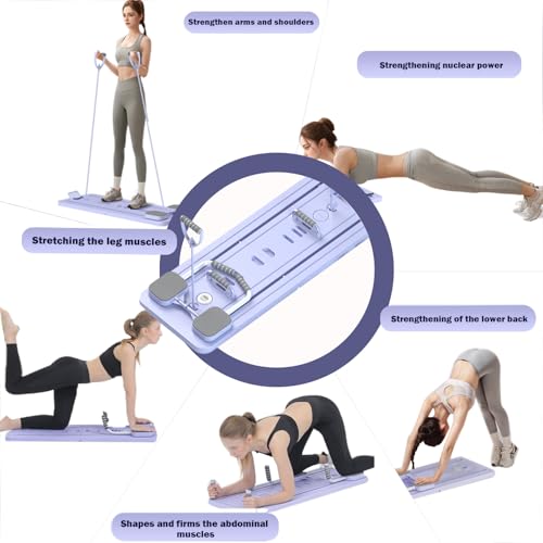 Pilates Board 2025 Upgrade – Faltbarer Ganzkörper-Trainer mit Auto-Rückprall, Knieschoner & Multifunktions Bauchtrainer, Robustes Home-Studio-Outdoor Workout Equipment, Unisex