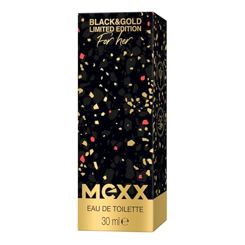 Mexx Black & Gold Limited Edition Woman Eau de Toilette, sinnlich-blumiger Damenduft, 30ml