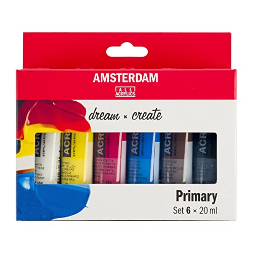 Talens Juego de pinturas acrílicas Amsterdam Primär, 6 x 20 ml