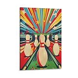 FTuyTd Art Poster Maximalist Colorful Abstract Bowling Ball Home Decor Canvas Print Canvas Painting Posters And Prints Wall Art Pictures for Living Room Bedroom Decor 08x12inch(20x30cm) Frame-style