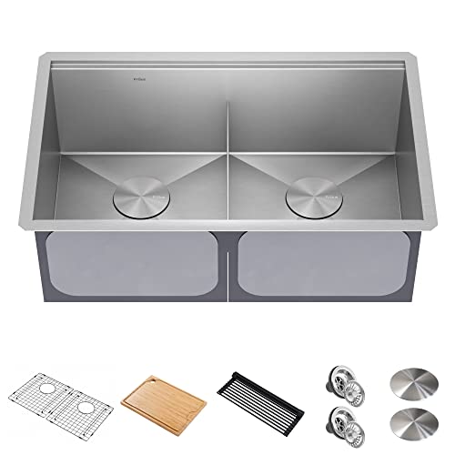 Kraus Kore 30 Inch Undermount Workstation 16 Gauge Stainless Steel Double Bowl Stainless Steel Kitchen Sink With Accessories, Kwu112-30 #TOP1