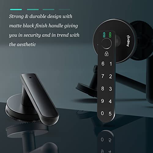 Fingerprint Door Lock, Foxgard Biometric Door Lock, Keyless Entry Door Lock With Keypad,Smart Door Knob With 100 Fingerprints, 50 Codes, Auto Lock Mode For Home,Bedroom, Office, Hotel(Black) #TOP3