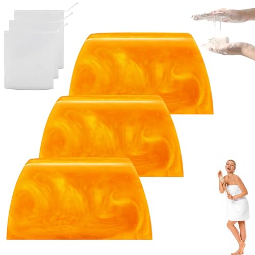 Jabón de Limpieza Profunda Hidratante con Perfume Dorado, 2025 Nuevos Jabones Naturales, Hidratante, Mejora la Elasticidad de la Piel, Nutritivo, Refrescante, Cuidado Calmante (3 Piezas)