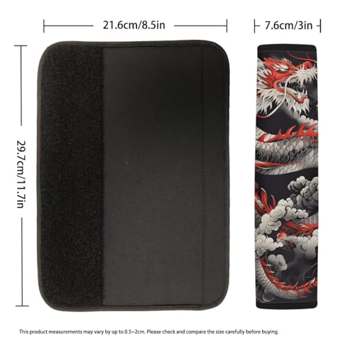 Image of AFPANQZ 2 Pack Seat Belt Pads Cover Cool Dragon Print Safety Seatbelt Shoulder Strap Covers Cushion Harness Pads for Car Bags Soft Comfortable Universal Fit for Truck Vans Sedans SUVs