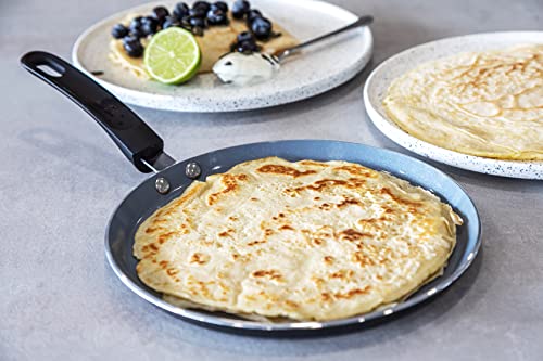 MasterClass MCCPCER24 Eco Induction Crepe / Pancake Pan with Healthier Chemical Non Stick, Aluminium / Iron, Black / Blue, 24 cm - 11