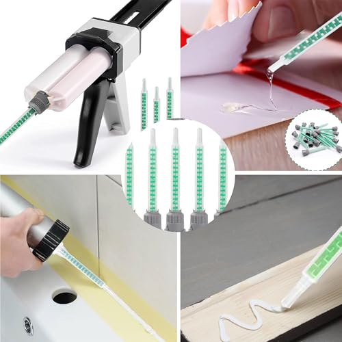 25 Stück Statikmischer Mischdüse für 2k Kleber,Green Ab Glue Mischrohr Statischer Mund,Epoxidharz Kleber Mischdüse,2k kleber,Mischerdüsen,Statikmischdüse für 2K AB-Klebestiftpistole