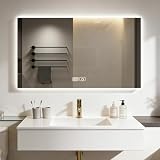 CHAGEE Espejo para Baño con Luz LED Inteligente, Espejo de Pared con 3 Temperaturas de Color y Función Anti-Vaho, Espejo...
