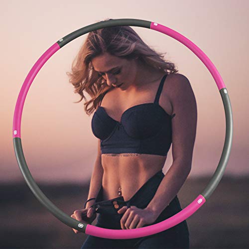 Potok Weighted Hoola Hoops, Exercise Removable Multiple Assembly Design Professional Fitness Hoola Hoop for Exercise, Weight Loss & Burning Fat, Home Workout Hoola Hoops for Adults - Thumbnail 3