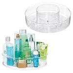 iDesign 12-inch Divided Lazy Susan - Set of 2 - Clear