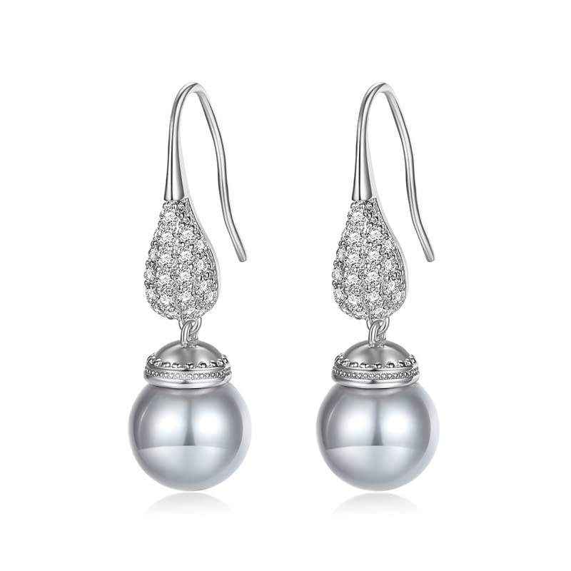 Perle de Tahiti et moissanite en or 14k : boucles d'oreilles pendantes d'exception