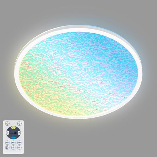 - Plafoniera LED con pannello acrilico luce regolabile da bianco caldo a freddo telecomando LED lampada da soffitto soggiorno cucina àò42x2.8 cm