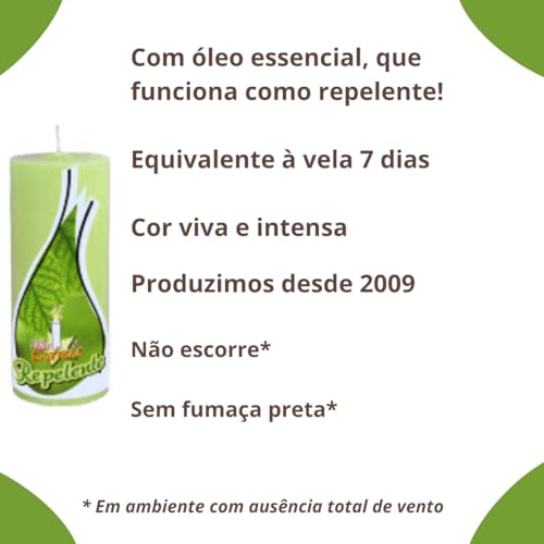 Vela Repelente De Citronela, Com Óleo Essencial, De 7 Dias, Altura 15,5 Cm, 340 G, Repelente De Mosq