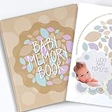 Baby Memory Book And Keepsake For Baby's First Year - A Scrapbook / Photo Album / Journal For Both Boy And Girl - White Pages