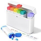 Daviky Pill Organizer 2 Times a Day - Large Capacity Weekly AM PM Pill Box with Heart Latch, 7 Day Travel Pill Case, Cute Medicine Organizer for Medication, Vitamins, Supplements