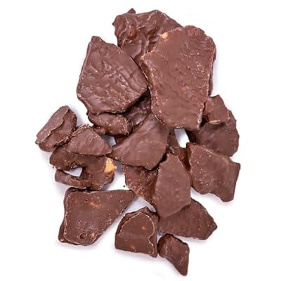 SweetGourmet Milk-Chocolate Covered Peanut Brittle Candy, Homestyle Toffee with Nuts, Traditional Sweet Snack, 1 Pound